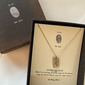 b.u. be you, awesome mom necklace